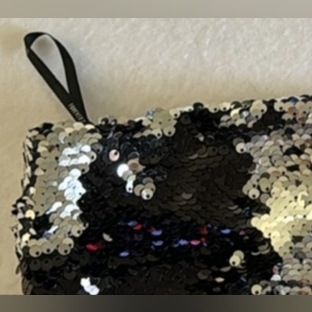 Black/Silver Reversible Sequin Zipper Back Tube T… - image 2